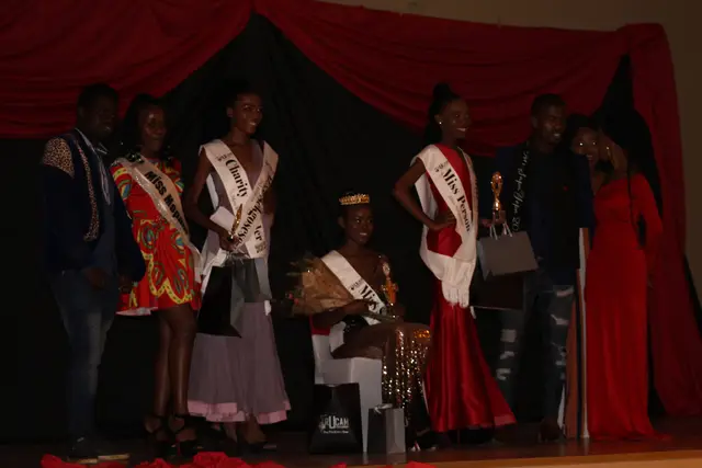 Miss Sekgosese winners with their trophies on stage